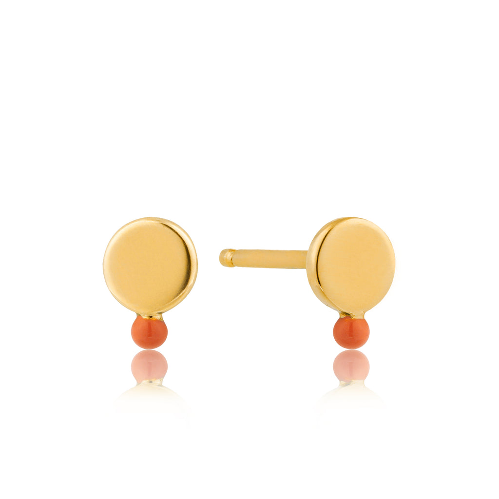 dotted disc stud earrings