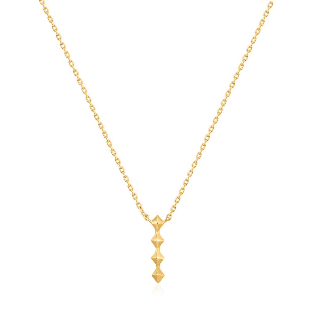 gold spike drop necklace