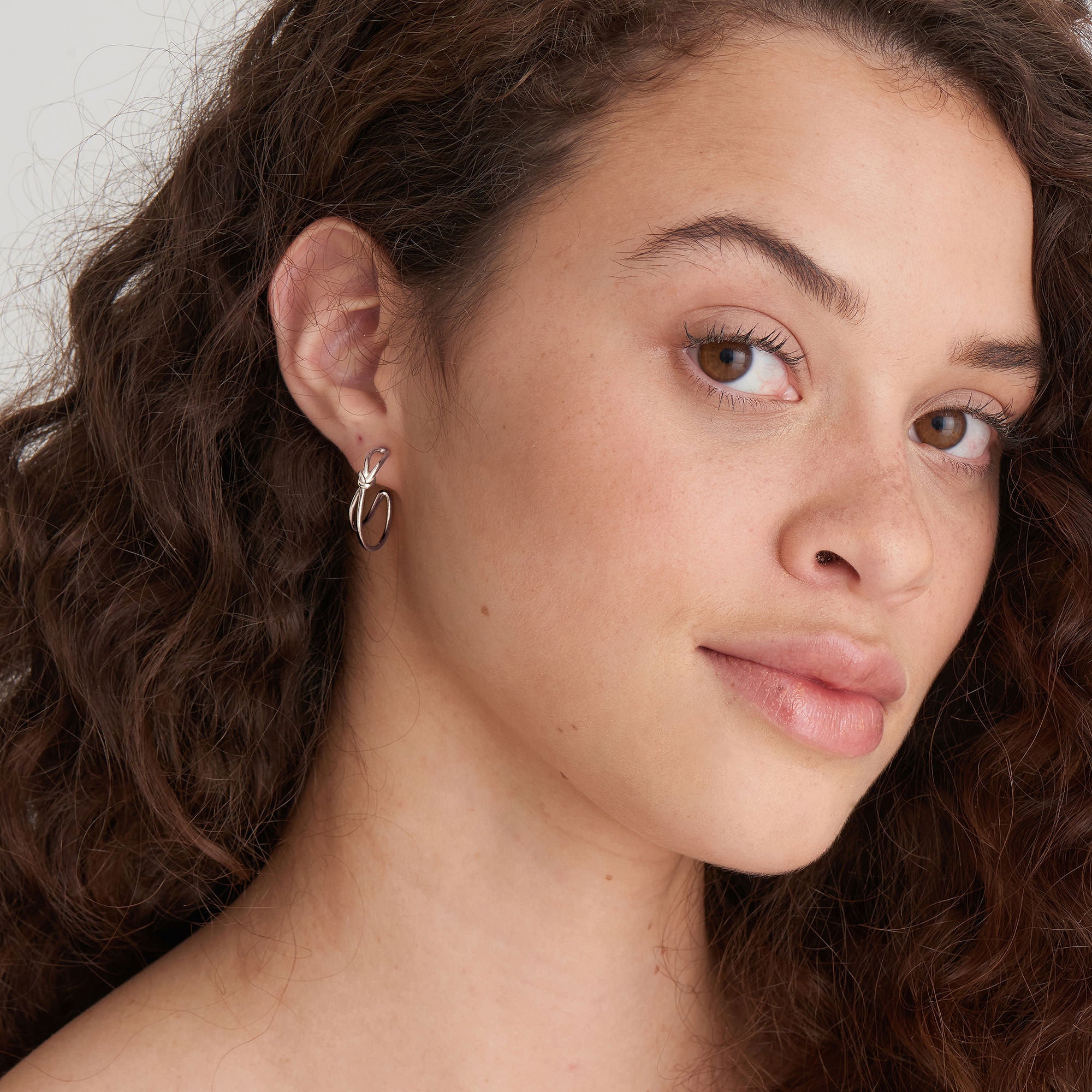Silver Knot Stud Hoop Earrings Michael and Son s Jewelers