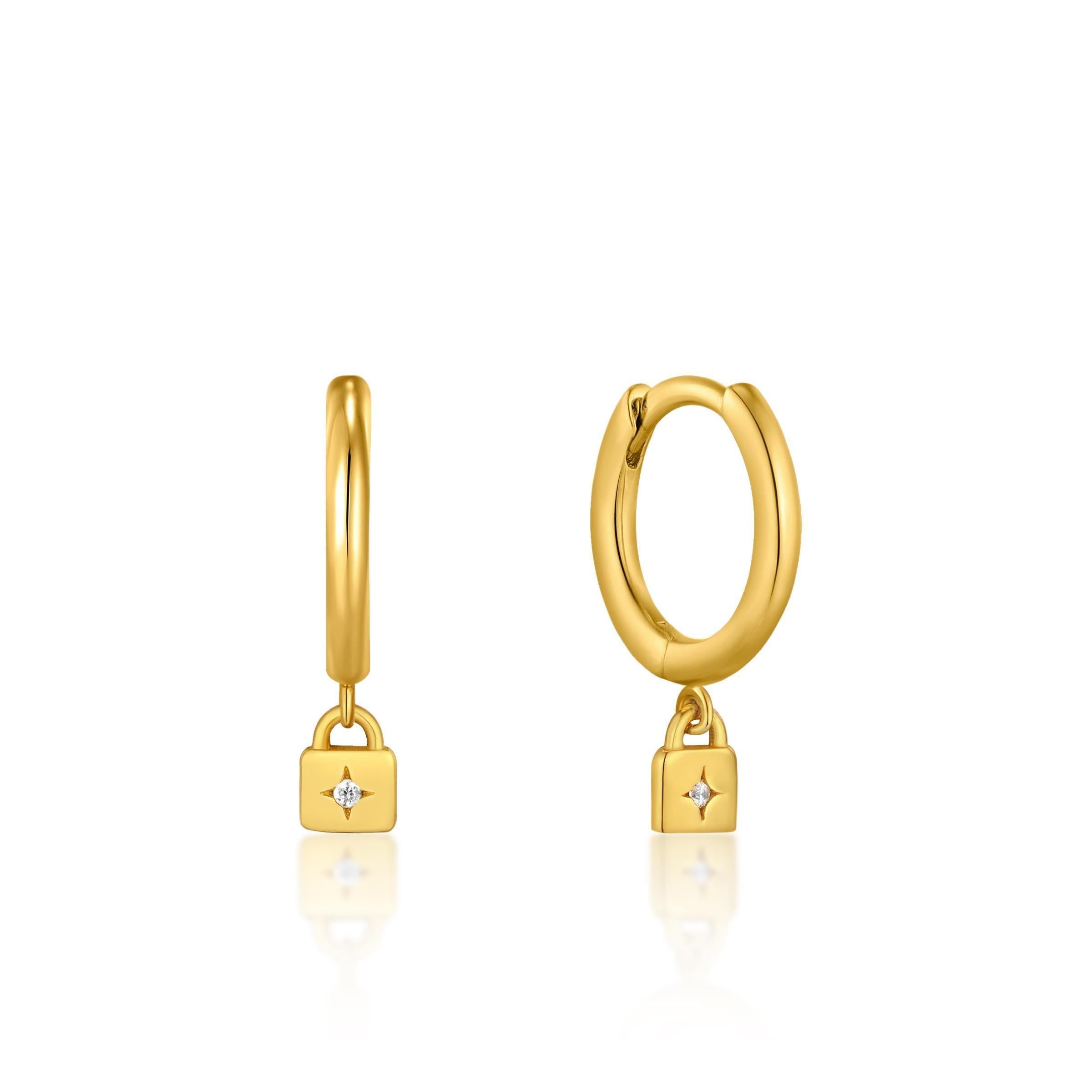 Padlock huggie earrings discount