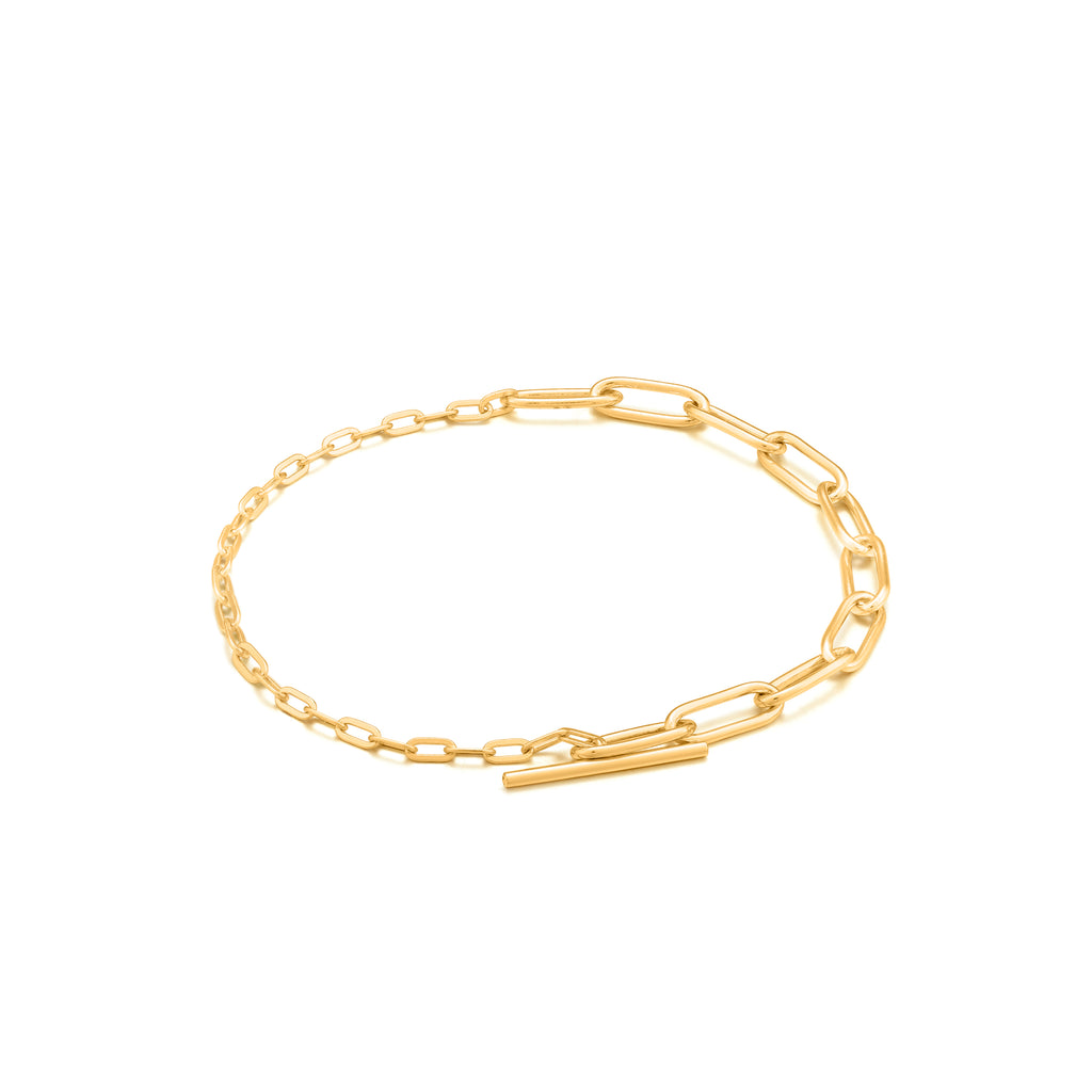 mixed link t-bar bracelet 