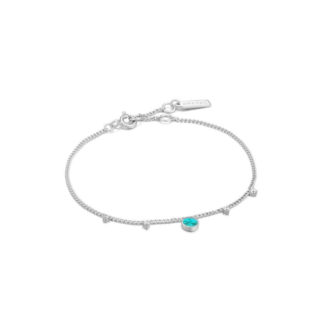 turquoise drop disc bracelet