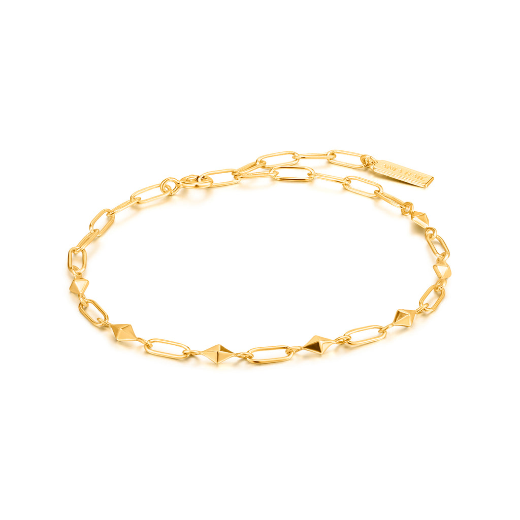 gold heavy spike bracelet