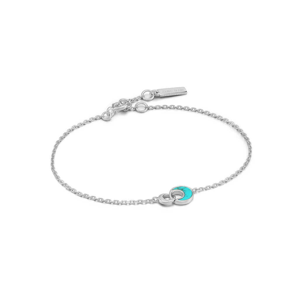 tidal turquoise crescent link bracelet