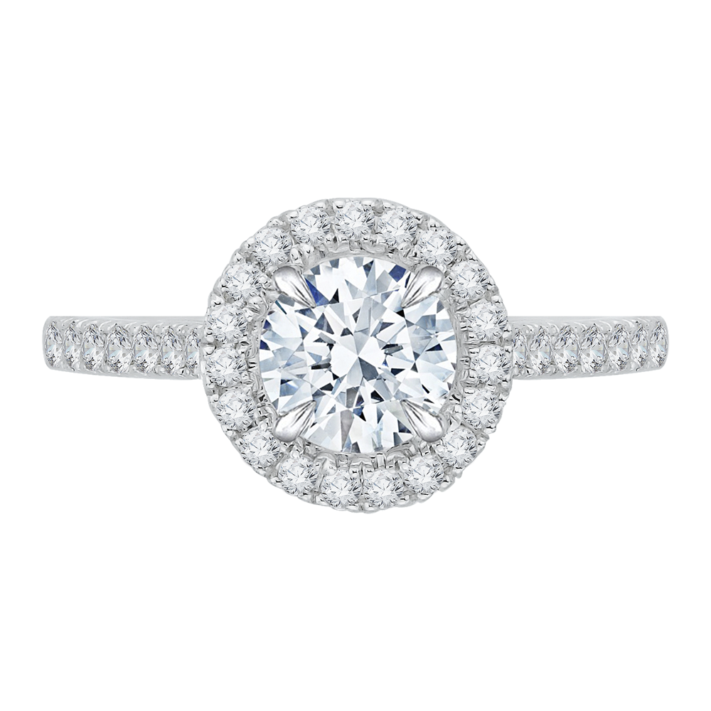 round cut diamond halo engagement ring in 14k two-tone gold (semi-mount)