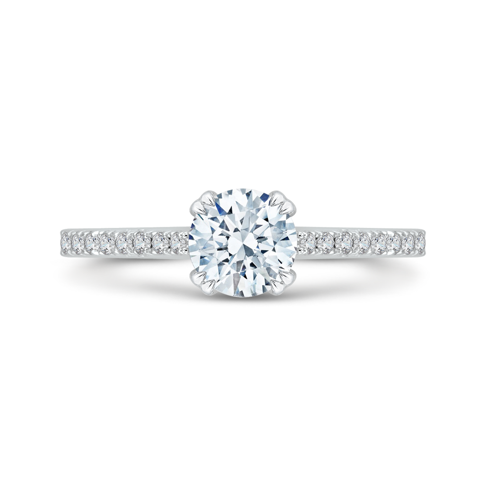round cut diamond engagement ring in 14k two-tone gold (semi-mount)