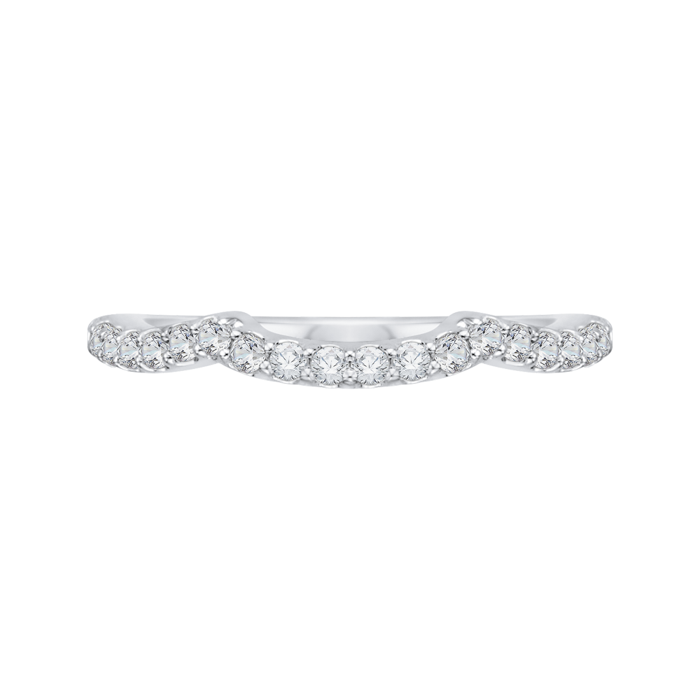 CA0154BH-37W Bridal Jewelry Carizza White Gold Round Diamond Wedding Bands