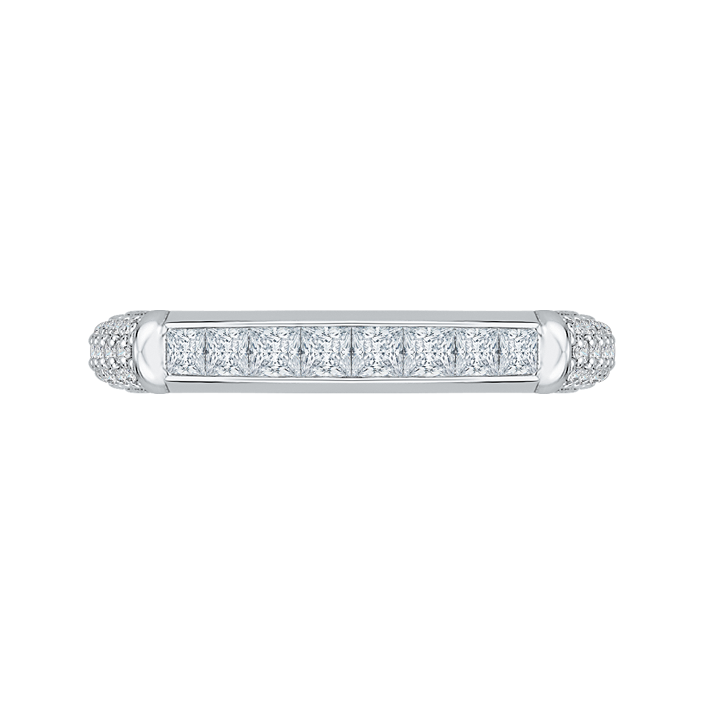 CA0157BQ-37W Bridal Jewelry Carizza White Gold Round Diamond Wedding Bands
