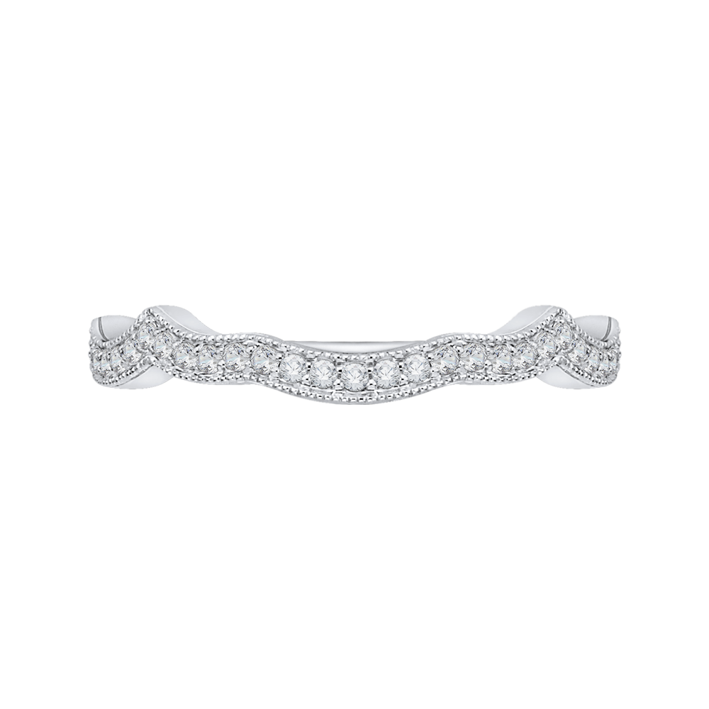 CA0160BQ-37W Bridal Jewelry Carizza White Gold Round Diamond Wedding Bands