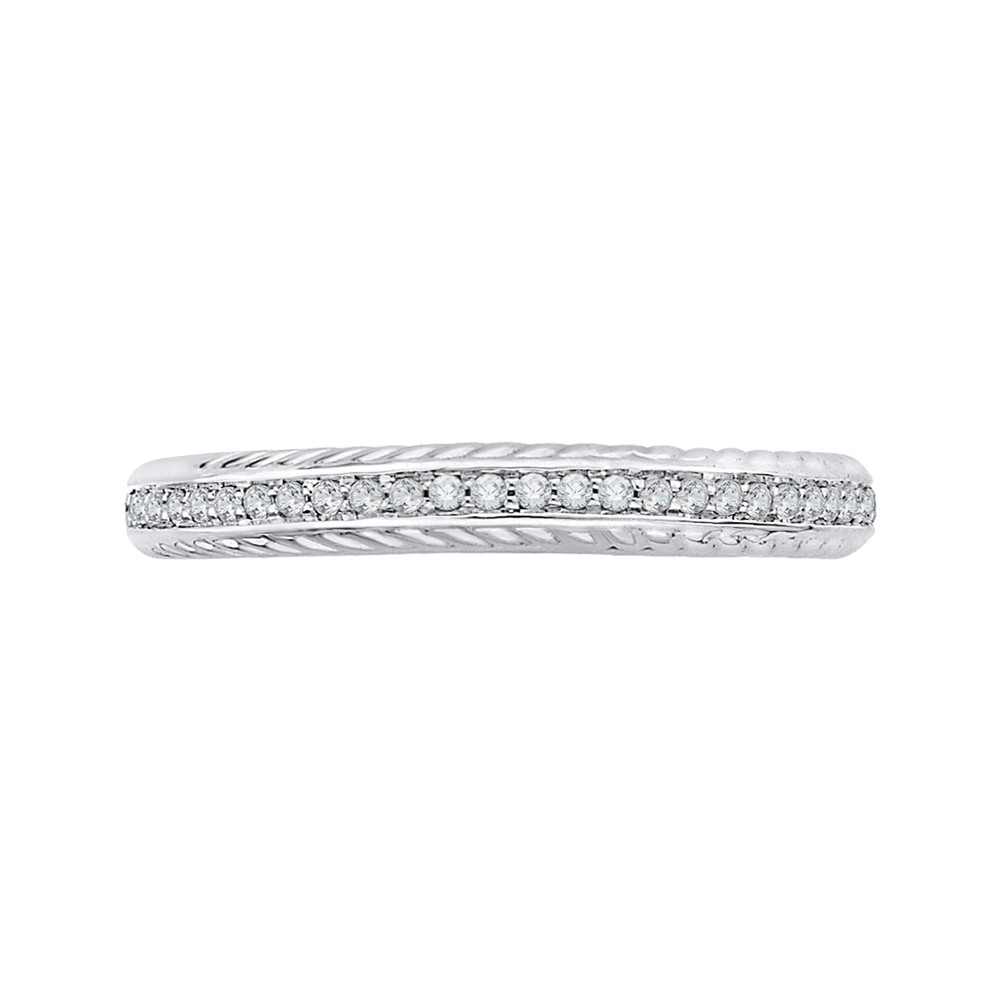CA0166BH-37W-1.50 Bridal Jewelry Carizza White Gold Round Diamond Wedding Bands