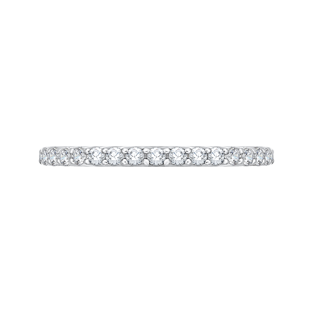 CA0208B-37W-1.50 Bridal Jewelry Carizza White Gold Round Diamond Wedding Bands