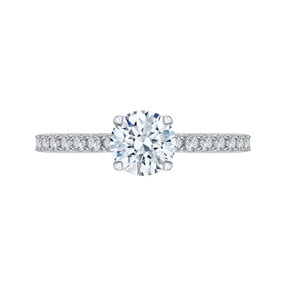 14k white gold round diamond engagement ring (semi-mount)