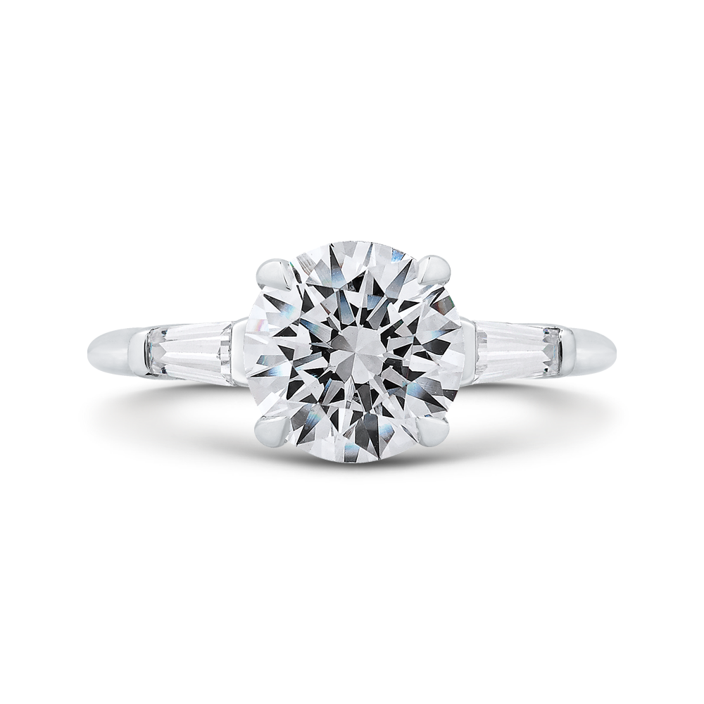 14k white gold round diamond classic engagement ring (semi-mount)