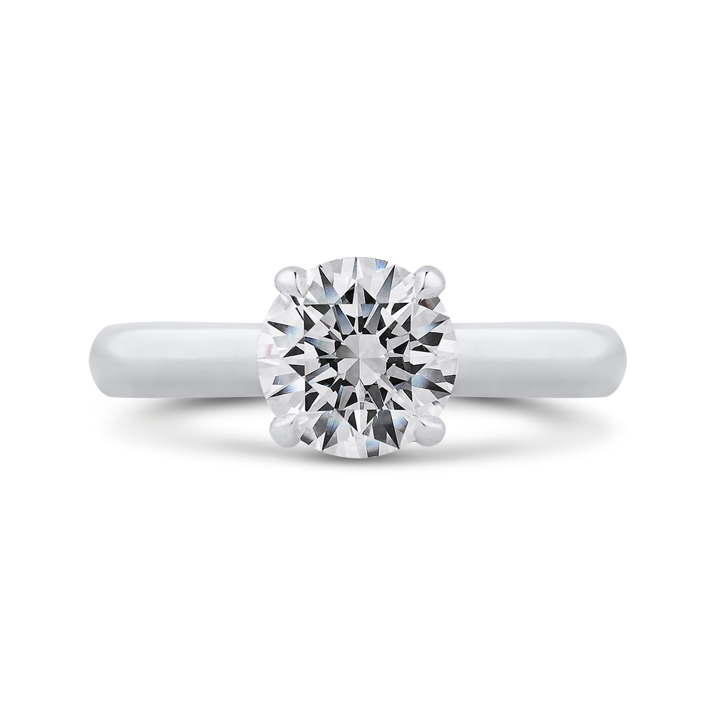 14k white gold round diamond engagement ring (semi-mount)