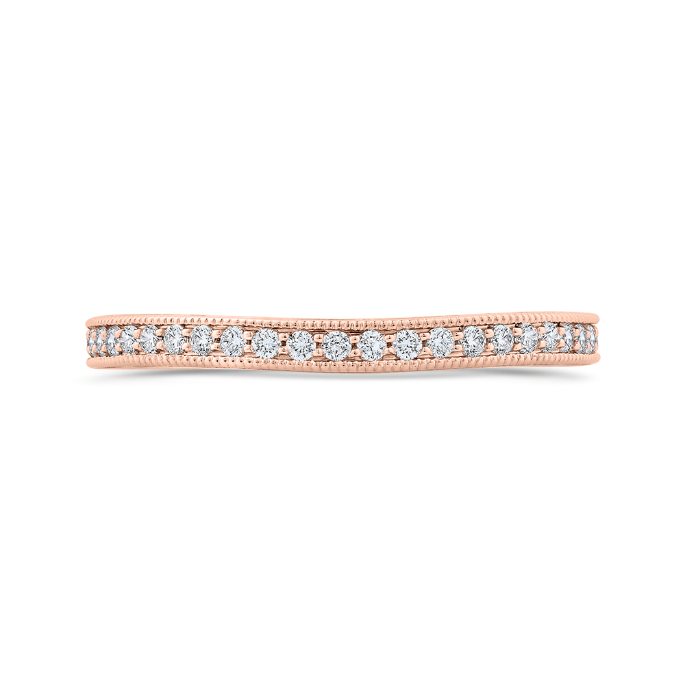 CA0423BQ-37P-1.50 Bridal Jewelry Carizza Rose Gold Round Diamond Wedding Bands