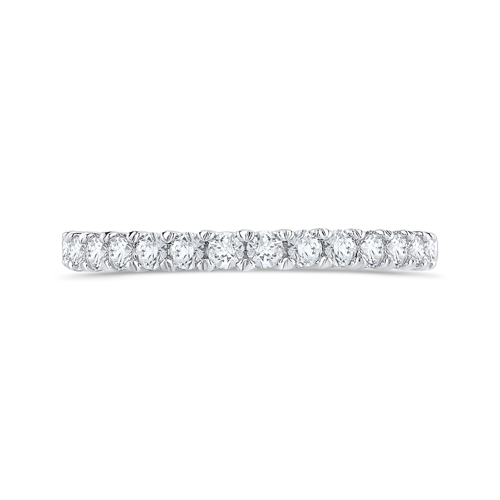 CA0433BH-37W-1.00 Bridal Jewelry Carizza White Gold Round Diamond Wedding Bands