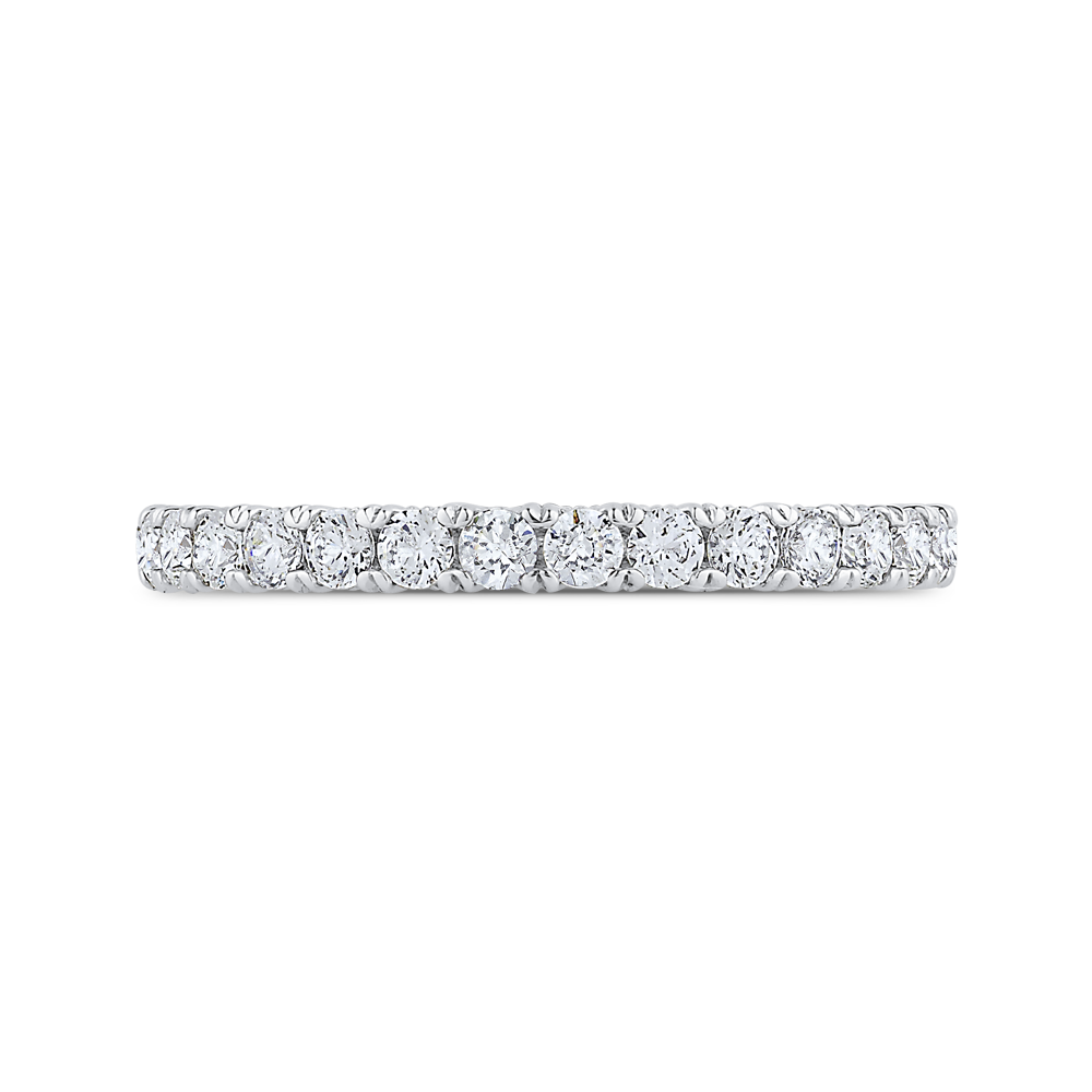 CA0443BH-37W-1.00 Bridal Jewelry Carizza White Gold Round Diamond Wedding Bands