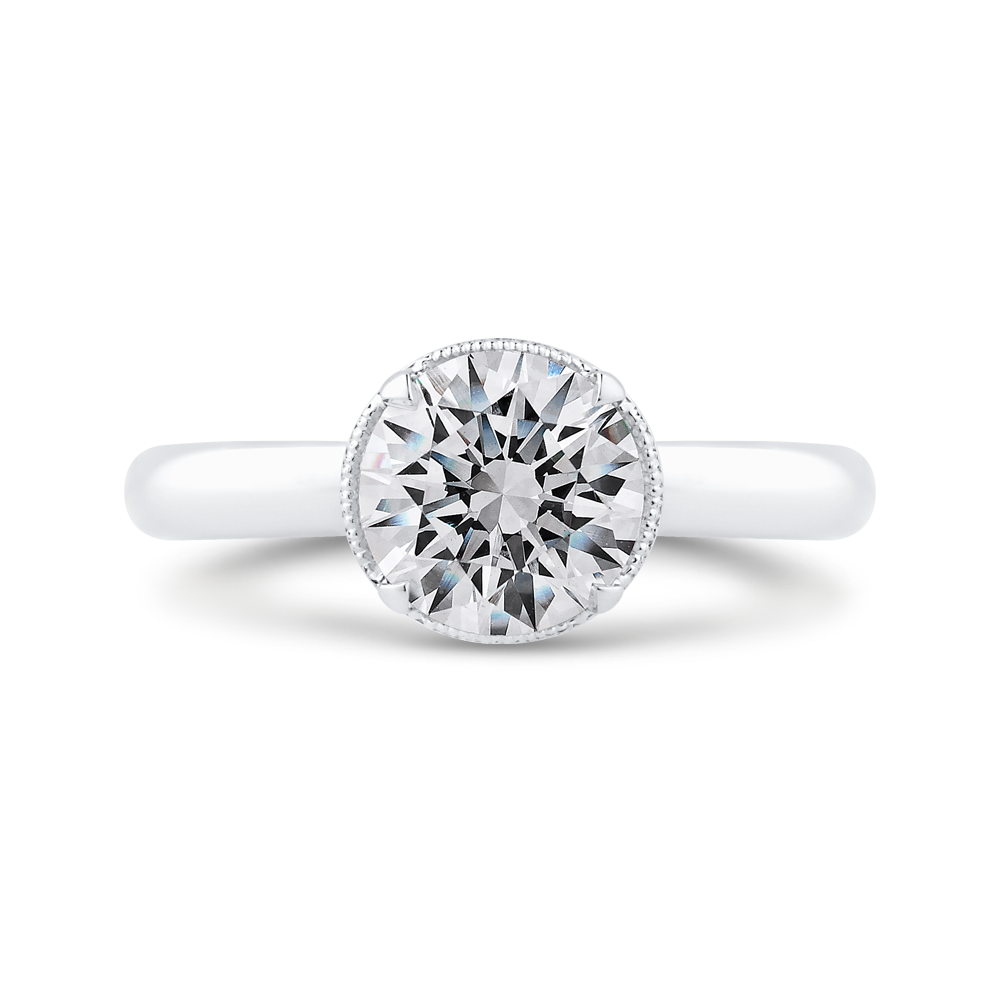 14k white gold diamond engagement ring (semi-mount)