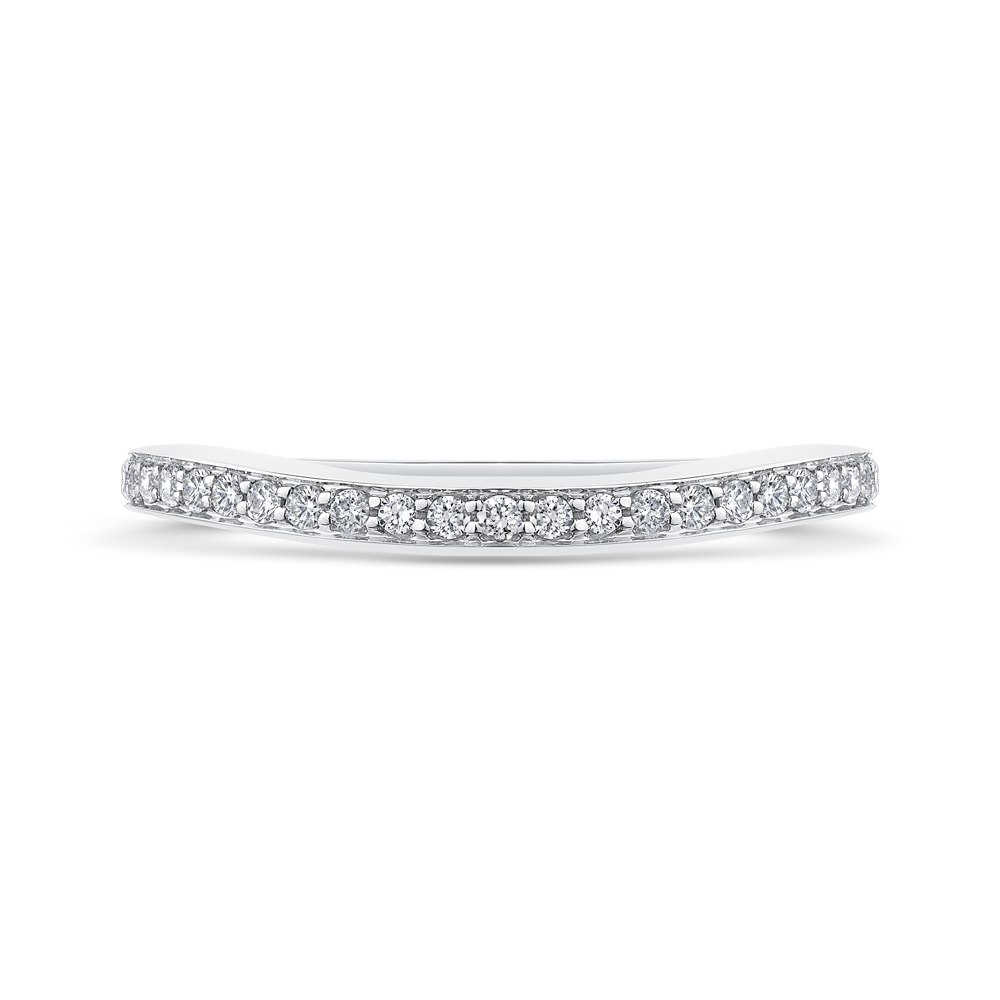 CAE0245BH-37W-1.50 Bridal Jewelry Carizza White Gold Round Diamond Wedding Bands