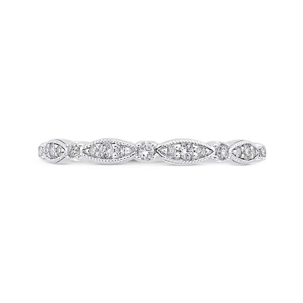 CAO0453B-37W-1.10 Bridal Jewelry Carizza White Gold Round Diamond Wedding Bands