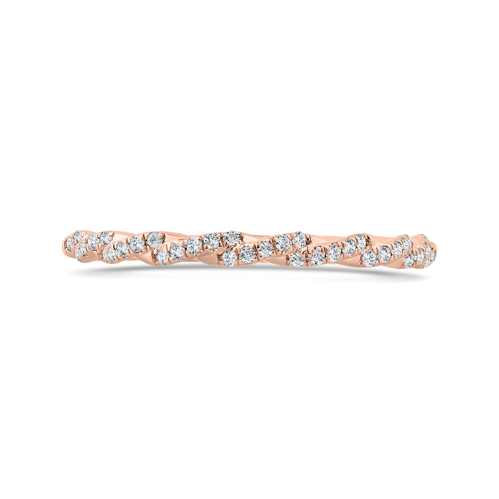 CAO0482BH-37P-1.00 Bridal Jewelry Carizza Rose Gold Diamond Wedding Bands
