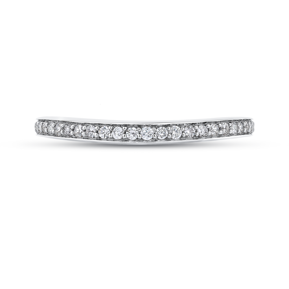 CAU0244BH-37W-1.50 Bridal Jewelry Carizza White Gold Round Diamond Wedding Bands