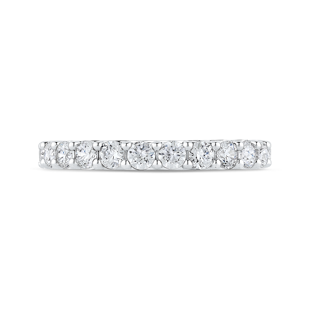CAU0454BH-37W-1.10 Bridal Jewelry Carizza White Gold Round Diamond Wedding Bands