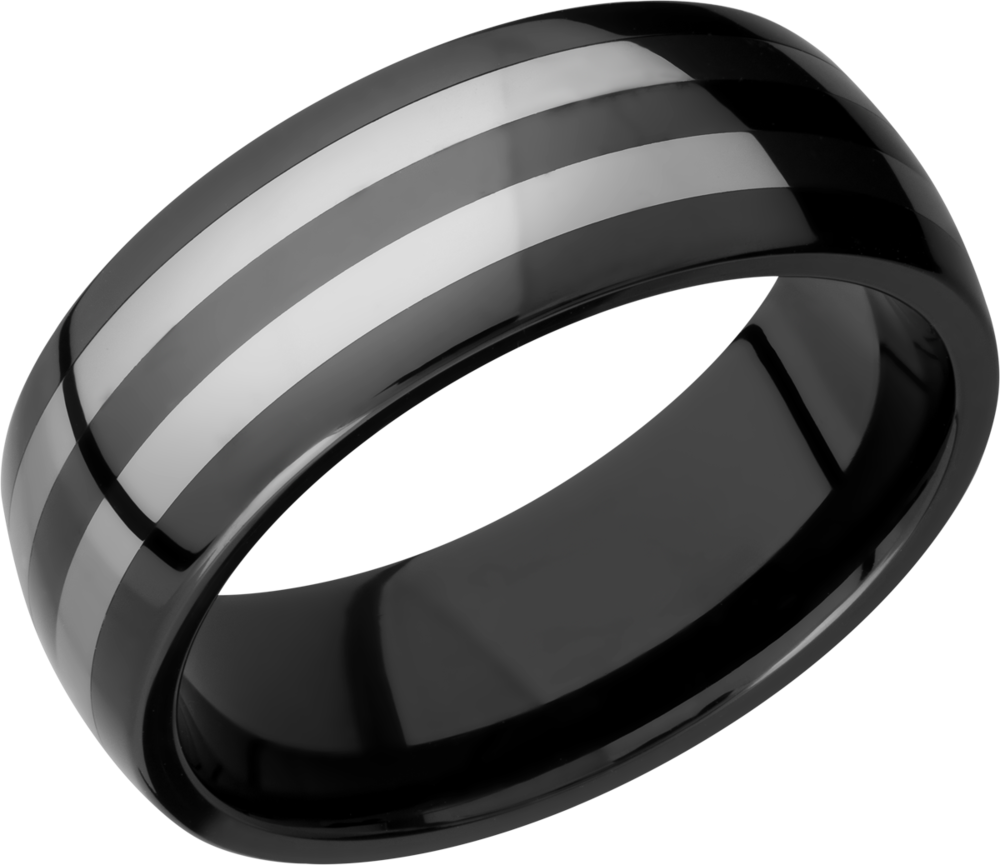 lashbrook ceramic tungsten and ceramic 8mm domed band ct08hr055+polish