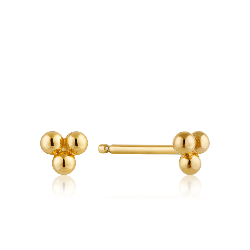 modern triple ball stud earrings