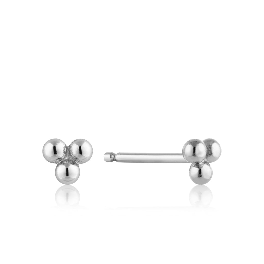 modern triple ball stud earrings