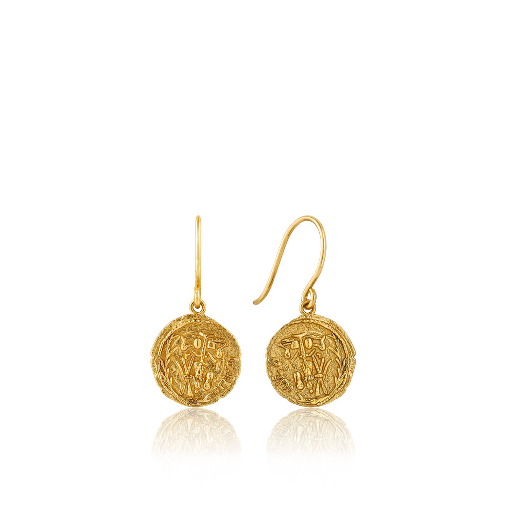 emblem hook earrings