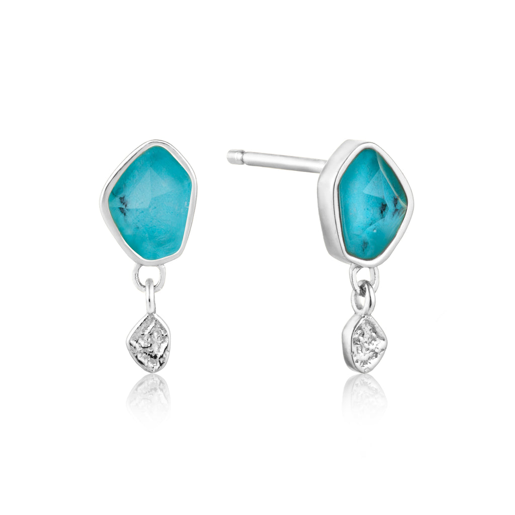turquoise drop stud earrings