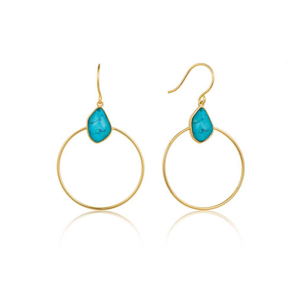 turquoise front hoop earrings