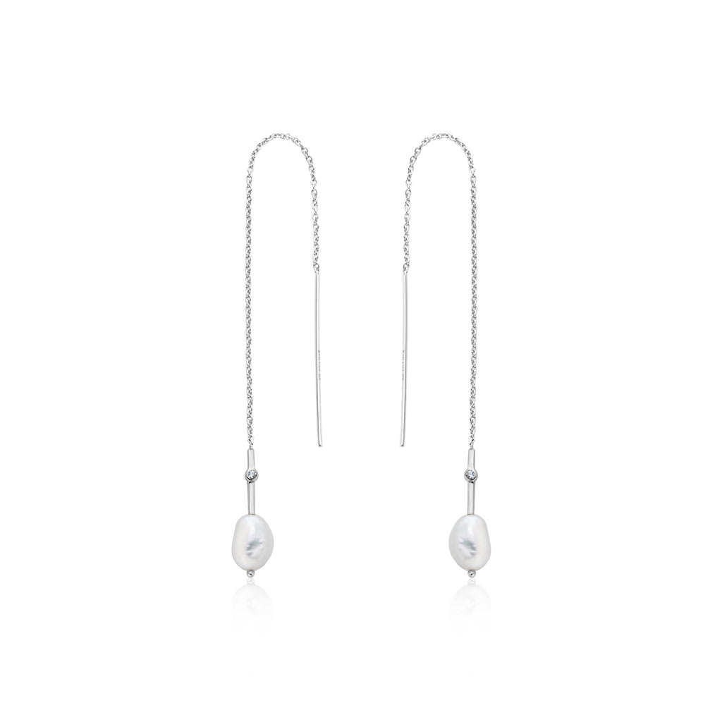 pearl threader earrings 