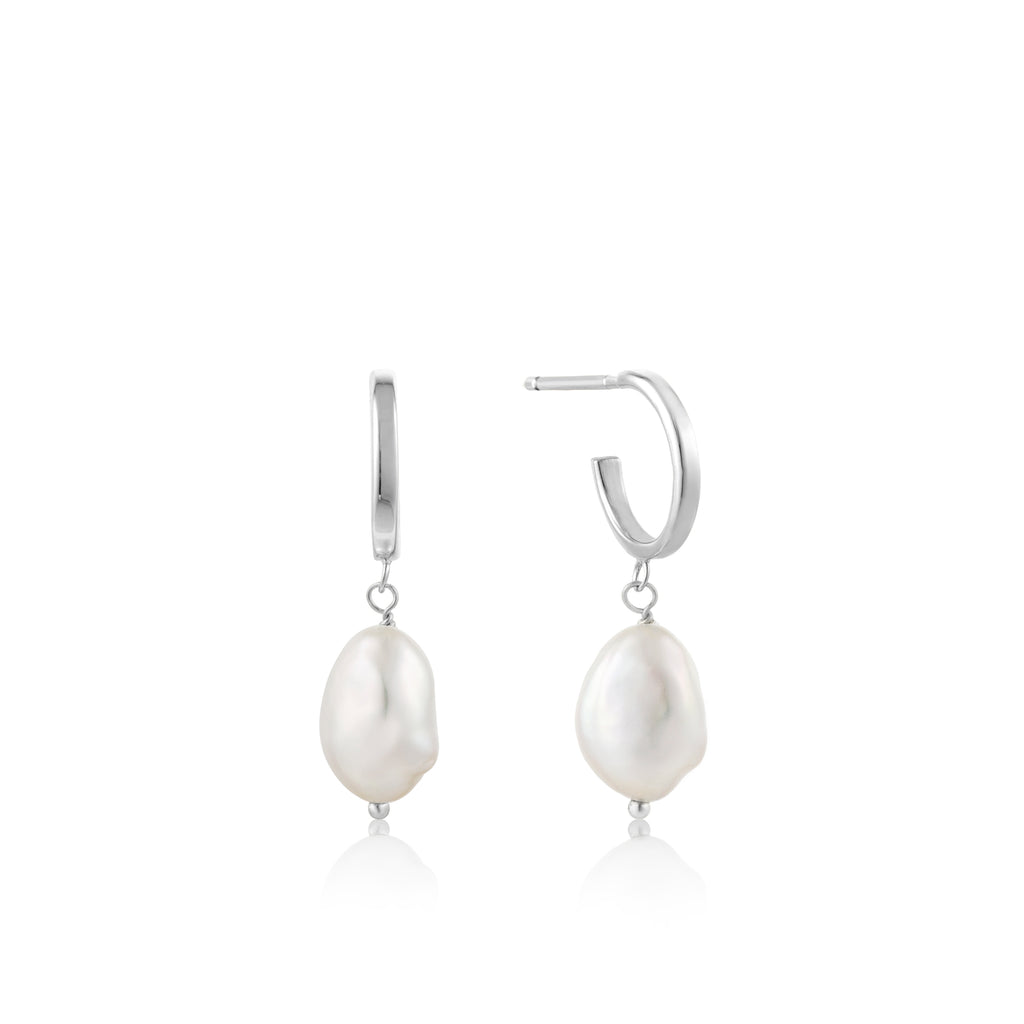 pearl mini hoop earrings 