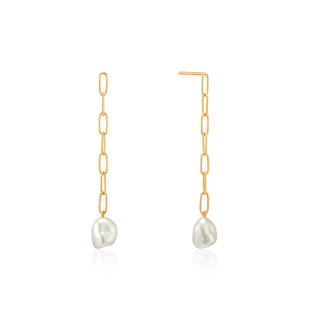 pearl chunky drop earrings