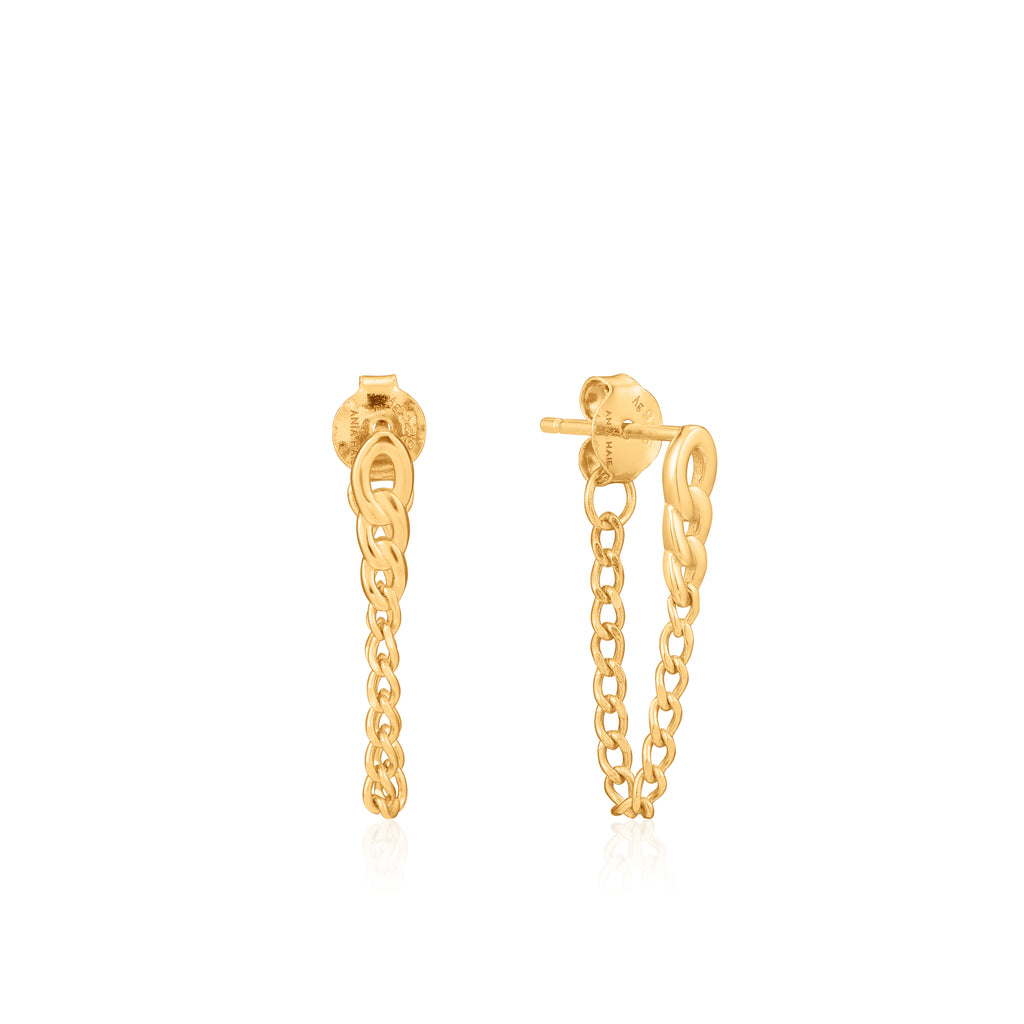 curb chain stud earrings