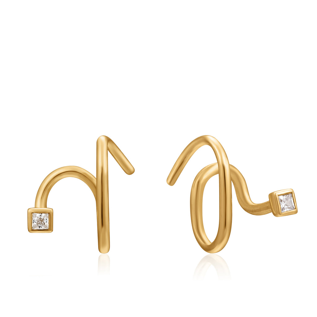 twist square sparkle earrings 