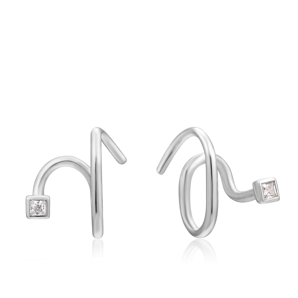 twist square sparkle earrings 