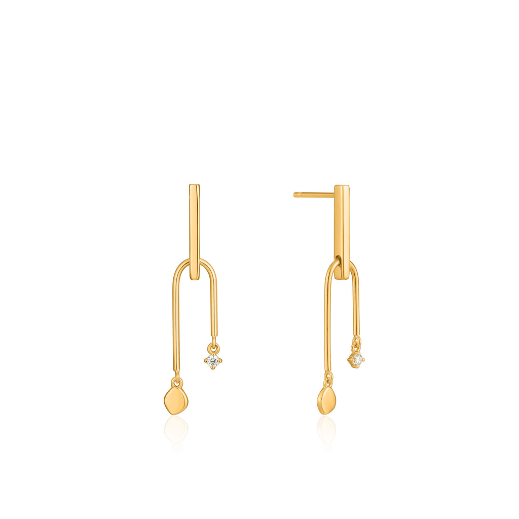 double drop stud earrings