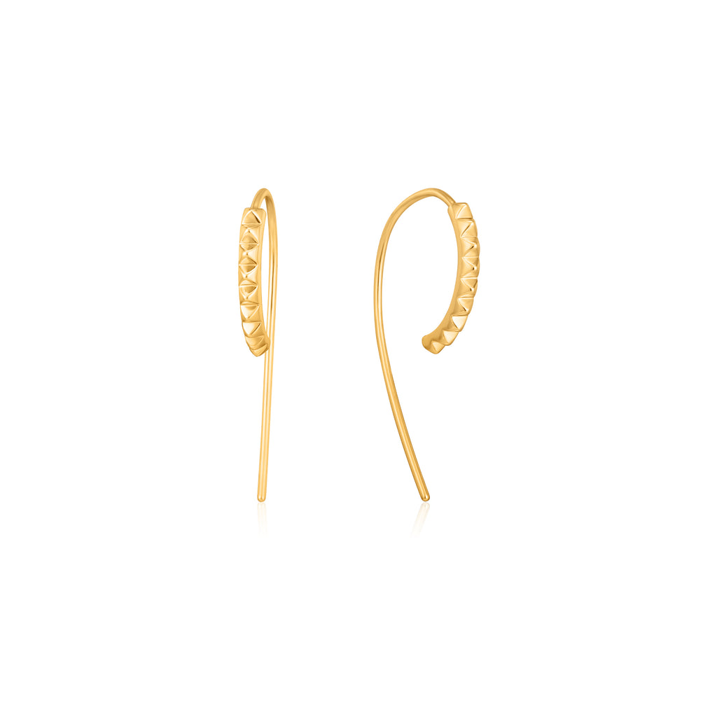 gold spike solid drop earrings