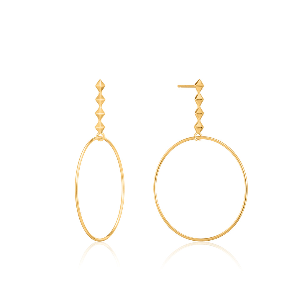 gold spike hoop earrings