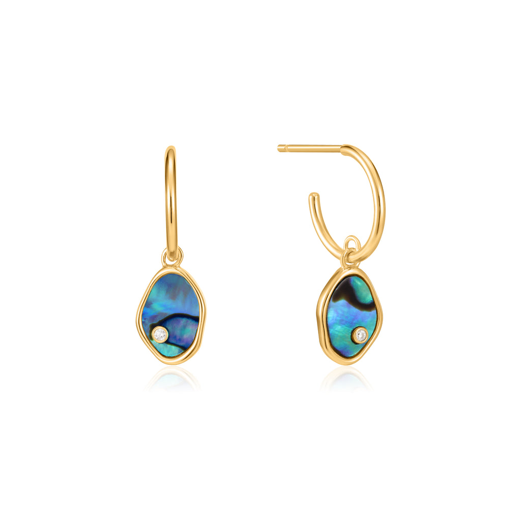 tidal abalone  mini hoop earrings