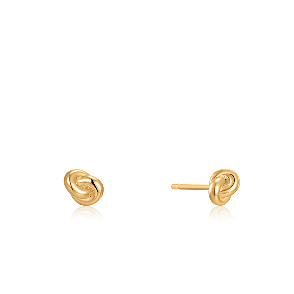 gold knot stud earrings