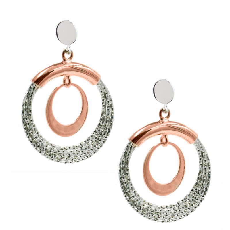 sterling silver rose gold plated denise earrings e1080