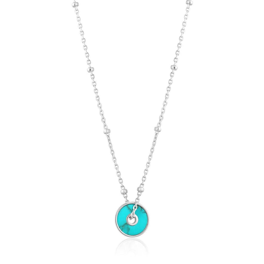 turquoise disc necklace