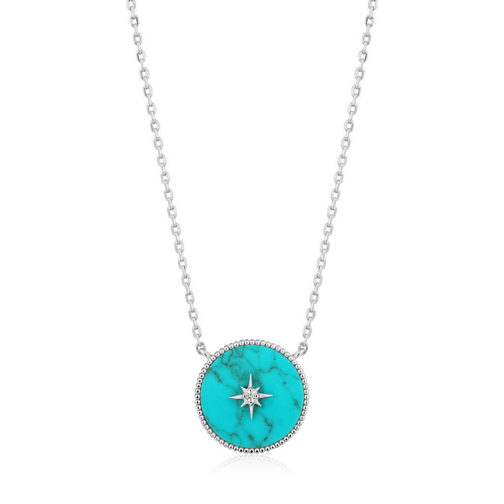 turquoise emblem necklace
