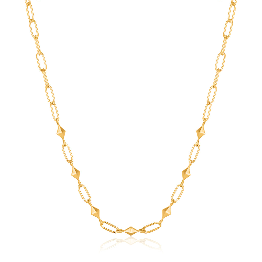 gold heavy spike necklace