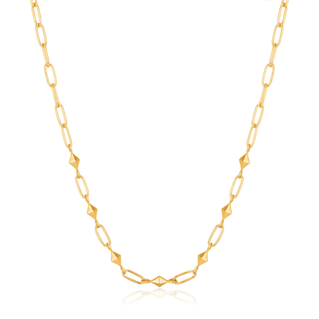 gold heavy spike necklace