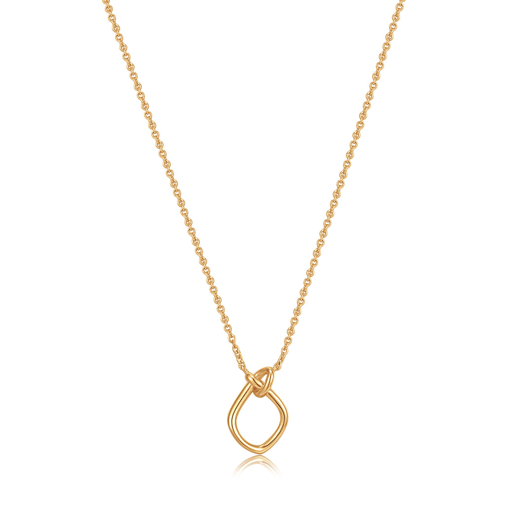 gold knot pendant necklace